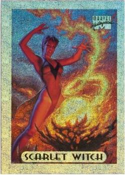 1994 Fleer Marvel Masterpieces Hildebrandt Brothers - Silver Holofoils #7 Scarlet Witch Front