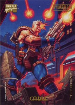 1994 Fleer Marvel Masterpieces Hildebrandt Brothers - PowerBlast #3 Cable Back