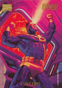 1994 Fleer Marvel Masterpieces Hildebrandt Brothers - PowerBlast #4 Cyclops Back