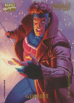 1994 Fleer Marvel Masterpieces Hildebrandt Brothers - PowerBlast #5 Gambit Back