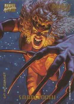 1994 Fleer Marvel Masterpieces Hildebrandt Brothers - PowerBlast #8 Sabretooth Back