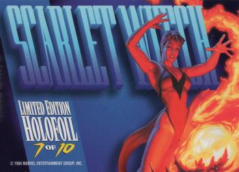 1994 Fleer Marvel Masterpieces Hildebrandt Brothers - Gold Holofoils #7 Scarlet Witch Back