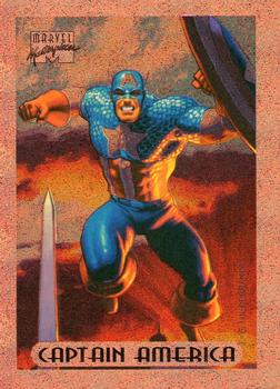 1994 Fleer Marvel Masterpieces Hildebrandt Brothers - Bronze Holofoils #1 Captain America Front