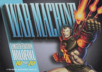 1994 Fleer Marvel Masterpieces Hildebrandt Brothers - Bronze Holofoils #10 War Machine Back