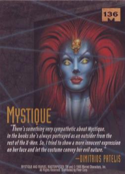1995 Fleer Marvel Masterpieces #136 Mystique Back