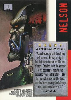 1995 Fleer Marvel Masterpieces #1 Apocalypse Back