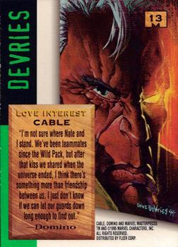 1995 Fleer Marvel Masterpieces #13 Cable Back