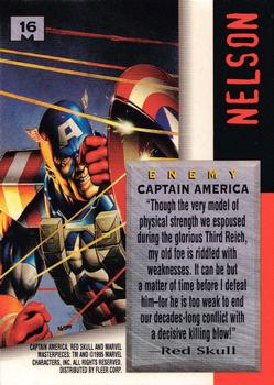1995 Fleer Marvel Masterpieces #16 Captain America Back