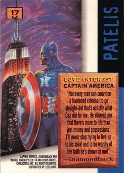 1995 Fleer Marvel Masterpieces #17 Captain America Back