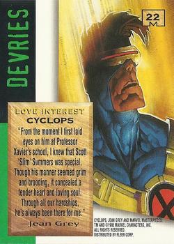 1995 Fleer Marvel Masterpieces #22 Cyclops Back