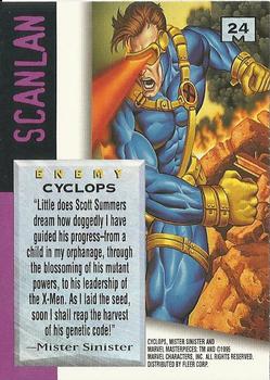 1995 Fleer Marvel Masterpieces #24 Cyclops Back