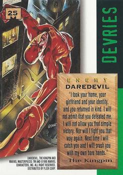 1995 Fleer Marvel Masterpieces #25 Daredevil Back