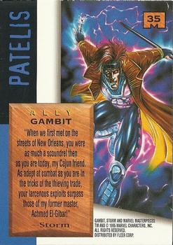 1995 Fleer Marvel Masterpieces #35 Gambit Back