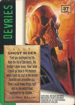 1995 Fleer Marvel Masterpieces #37 Ghost Rider Back