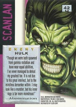 1995 Fleer Marvel Masterpieces #42 Hulk Back