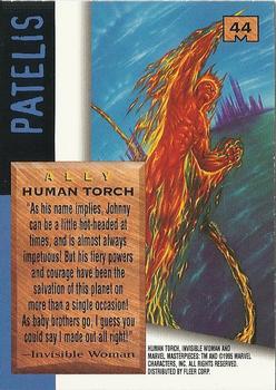 1995 Fleer Marvel Masterpieces #44 Human Torch Back