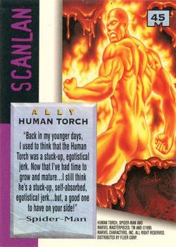1995 Fleer Marvel Masterpieces #45 Human Torch Back