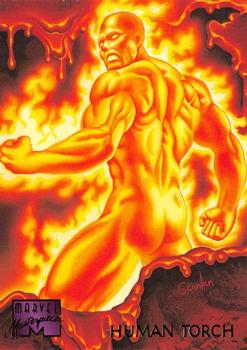 1995 Fleer Marvel Masterpieces #45 Human Torch Front