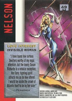 1995 Fleer Marvel Masterpieces #49 Invisible Woman Back