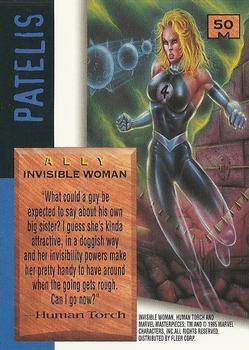 1995 Fleer Marvel Masterpieces #50 Invisible Woman Back