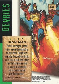 1995 Fleer Marvel Masterpieces #52 Iron Man Back