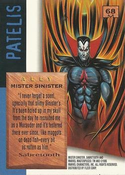 1995 Fleer Marvel Masterpieces #68 Mr. Sinister Back