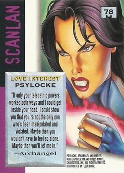 1995 Fleer Marvel Masterpieces #78 Psylocke Back