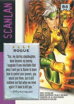1995 Fleer Marvel Masterpieces #84 Rogue Back