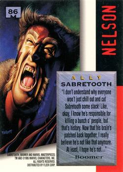 1995 Fleer Marvel Masterpieces #86 Sabretooth Back