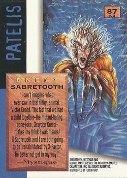 1995 Fleer Marvel Masterpieces #87 Sabretooth Back