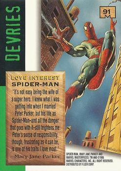 1995 Fleer Marvel Masterpieces #91 Spider-Man Back