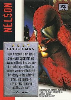 1995 Fleer Marvel Masterpieces #92 Spider-Man Back