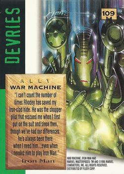 1995 Fleer Marvel Masterpieces #109 War Machine Back