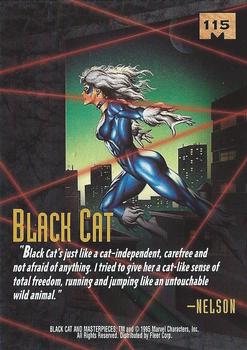 1995 Fleer Marvel Masterpieces #115 Black Cat Back