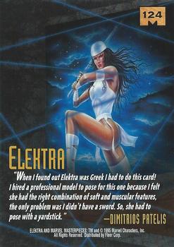 1995 Fleer Marvel Masterpieces #124 Elektra Back