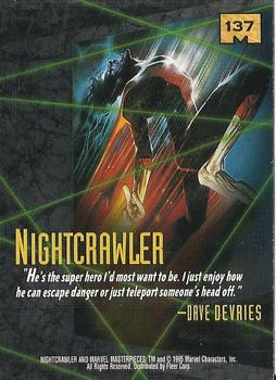 1995 Fleer Marvel Masterpieces #137 Nightcrawler Back