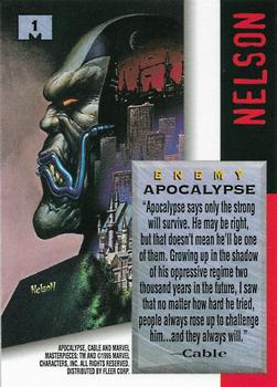 1995 Fleer Marvel Masterpieces - E-Motion Signature Series #1 Apocalypse Back