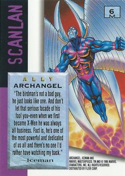 1995 Fleer Marvel Masterpieces - E-Motion Signature Series #6 Archangel Back