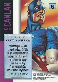 1995 Fleer Marvel Masterpieces - E-Motion Signature Series #18 Captain America Back