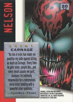 1995 Fleer Marvel Masterpieces - E-Motion Signature Series #20 Carnage Back