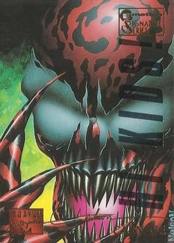 1995 Fleer Marvel Masterpieces - E-Motion Signature Series #20 Carnage Front