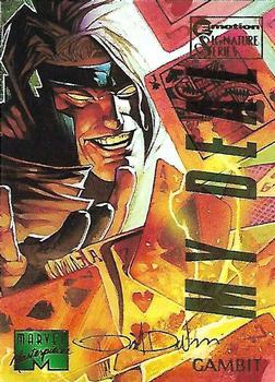 1995 Fleer Marvel Masterpieces - E-Motion Signature Series #34 Gambit Front