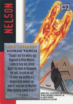 1995 Fleer Marvel Masterpieces - E-Motion Signature Series #43 Human Torch Back