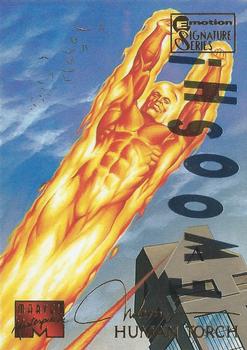 1995 Fleer Marvel Masterpieces - E-Motion Signature Series #43 Human Torch Front