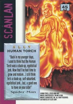 1995 Fleer Marvel Masterpieces - E-Motion Signature Series #45 Human Torch Back