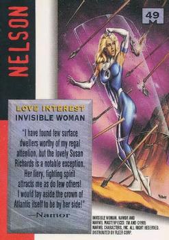 1995 Fleer Marvel Masterpieces - E-Motion Signature Series #49 Invisible Woman Back