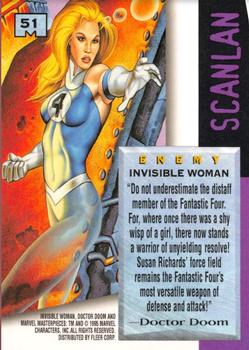1995 Fleer Marvel Masterpieces - E-Motion Signature Series #51 Invisible Woman Back