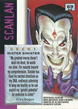 1995 Fleer Marvel Masterpieces - E-Motion Signature Series #69 Mr. Sinister Back