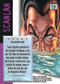 1995 Fleer Marvel Masterpieces - E-Motion Signature Series #72 Namor Back
