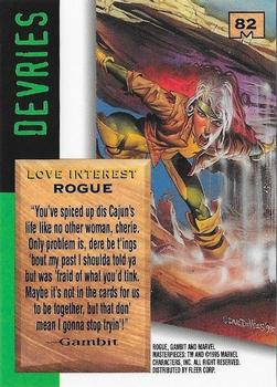1995 Fleer Marvel Masterpieces - E-Motion Signature Series #82 Rogue Back